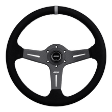 Load image into Gallery viewer, DND Carbon Fiber Suede Race Steering Wheel (60mm Deep, 350mm) 6 Bolt Purple / Red / Gray Alternate Image