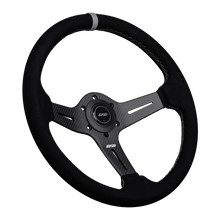 Load image into Gallery viewer, DND Carbon Fiber Suede Race Steering Wheel (60mm Deep, 350mm) 6 Bolt Purple / Red / Gray Alternate Image