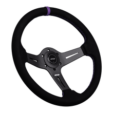 Load image into Gallery viewer, DND Carbon Fiber Suede Race Steering Wheel (60mm Deep, 350mm) 6 Bolt Purple / Red / Gray Alternate Image