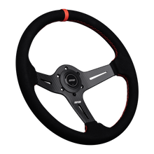 Load image into Gallery viewer, DND Carbon Fiber Suede Race Steering Wheel (60mm Deep, 350mm) 6 Bolt Purple / Red / Gray Alternate Image
