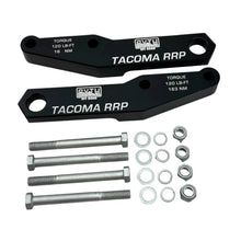 Load image into Gallery viewer, SXTH Element CNC machined 7075 billet aluminum rear recovery points for 2024-2026 Toyota Tacoma 4th gen, 11000 lb rated, available in black or red anodized, sold as a pair - black Alternate Image