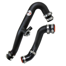Load image into Gallery viewer, HPS Performance Intercooler Pipes Ford Mustang Ecoboost 2.3L (15-17) [Hot and Cold Side] Polished or Black Finish - Black w/ Black Hoses Alternate Image