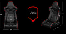 Load image into Gallery viewer, BRAUM Elite-R Racing Seats (Reclinable - Black Leatherette / Red Stitching / Red Piping ) BRR1R-BKRP Alternate Image