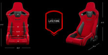 Load image into Gallery viewer, BRAUM Elite-R Racing Seats (Reclinable - Black Trim) Black / Blue / Red Cloth Alternate Image