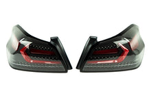 Load image into Gallery viewer, OLM LED Tail Lights for Subaru WRX / WRX STI (2015-2021) Evolution Series Red Bar with Black Base &amp; Clear Lens OLMA.70032.1-CBR Alternate Image