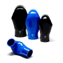 Load image into Gallery viewer, BOOST Products Silicone 90 Degree Elbow Hose Cobra Head 2.5-4.0in Black / Blue Alternate Image