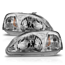 Load image into Gallery viewer, Anzo Headlights Honda Civic EK (99-00) Crystal OEM Replacement - Black / Chrome / Gun Metal - Chrome Alternate Image
