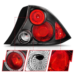 Anzo Tail Lights Honda Civic Coupe (01-03) [Euro Style] Black or Chrome w/ Halo