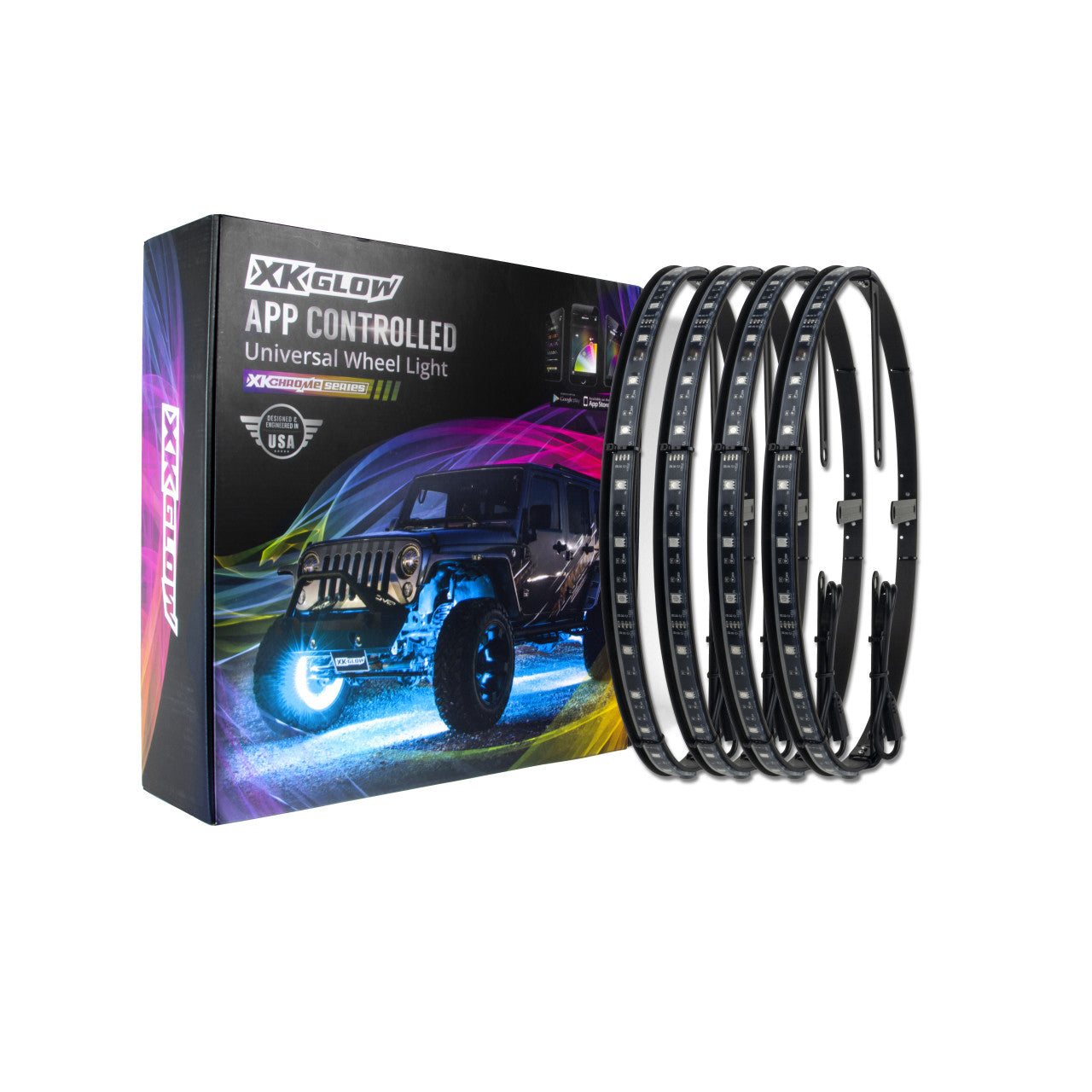 XKGlow Led Wheel Ring Lights w/ Turn Signal Function/ XKChrome Smartph –  Redline360