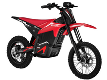Load image into Gallery viewer, XEKOYA XE100 5000W red electric dirt bike with 14-inch front and 12-inch rear wheels
 Alternate Image