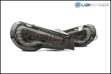 Load image into Gallery viewer, OLM LED Tail Lights for Subaru BRZ (2013-2025) Toyota 86 (2017-2020) Scion FR-S (2013-2016) VL Style Black Gold Edition with Smoked Lens OLMHTYF86TL-SG Alternate Image