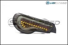 Load image into Gallery viewer, OLM LED Tail Lights for Subaru BRZ (2013-2025) Toyota 86 (2017-2020) Scion FR-S (2013-2016) VL Style Black Gold Edition with Smoked Lens OLMHTYF86TL-SG Alternate Image