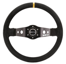 Load image into Gallery viewer, SPARCO Competition P 215 Steering Wheel (350mm) Suede or Leather w/ Yellow Stripe - 90mm / Suede Alternate Image