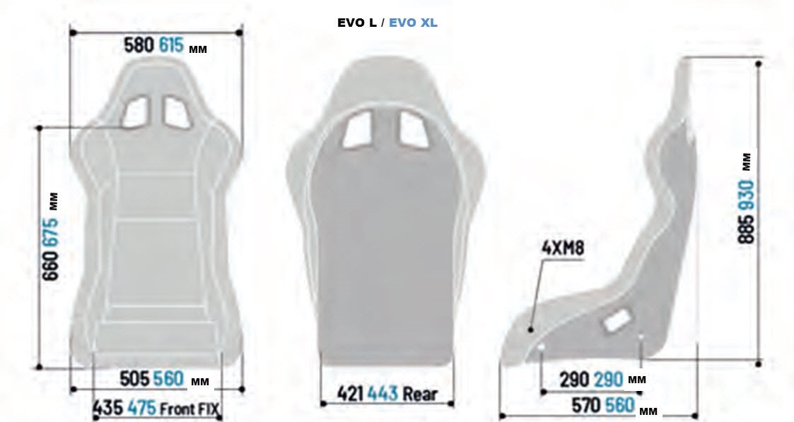 SPARCO EVO XL QRT Racing Seats (Black) Fiberglass 008015RNR