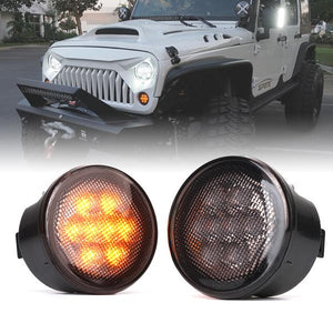 36.99 Xprite G2 LED Amber Turn Signal Light Jeep Wrangler (2007-2018) Clear / Smoke / Smoke with Star - Redline360