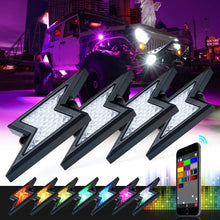 Load image into Gallery viewer, Xprite Z-Force Lightning LED RGB Bluetooth Rock Lights - 4pcs / 6pcs / 8pcs - 4pcs Alternate Image