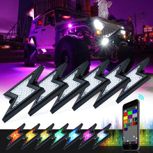 Load image into Gallery viewer, Xprite Z-Force Lightning LED RGB Bluetooth Rock Lights - 4pcs / 6pcs / 8pcs - 4pcs Alternate Image