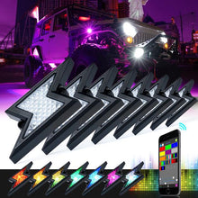 Load image into Gallery viewer, Xprite Z-Force Lightning LED RGB Bluetooth Rock Lights - 4pcs / 6pcs / 8pcs - 4pcs Alternate Image