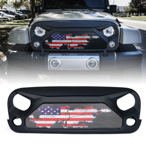 116.99 Xprite Gladiator Grill Jeep Wrangler JK (2007-2018) w/ Distressed US Flag - Redline360