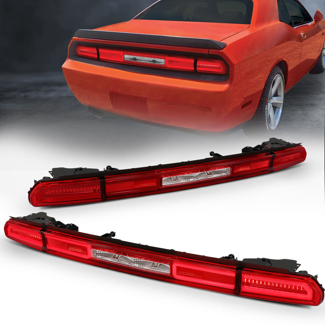 418.44 Anzo LED Tail Lights Dodge Challenger (2008-2010) Clear/Housing Red - 321348 - Redline360