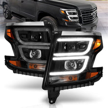 Load image into Gallery viewer, 495.42 Anzo Projector Headlights Tahoe/Suburban (15-20) Plank Style Halo w/ DRL - Black or Chrome - Redline360 Alternate Image