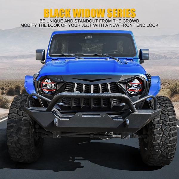 Xprite Replacement Grille Jeep Wrangler JL/JT (2018-2022) Black Widow ...