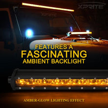 Load image into Gallery viewer, Xprite LED Light Bar with Amber Backlight (Double Row) Sunrise Series - 9.5" &amp; 22" - 9.5" Alternate Image
