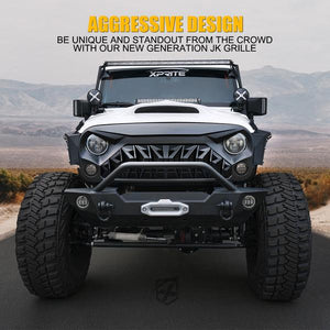 99.99 Xprite Grill Jeep Wrangler JK (2007-2018) Venom Series w/ Teeth / Fangs - Redline360