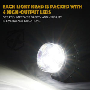 116.99 Xprite Covert 8 Series Hide-A-Way LED Strobe Lights - White / White-Amber / Amber - Redline360