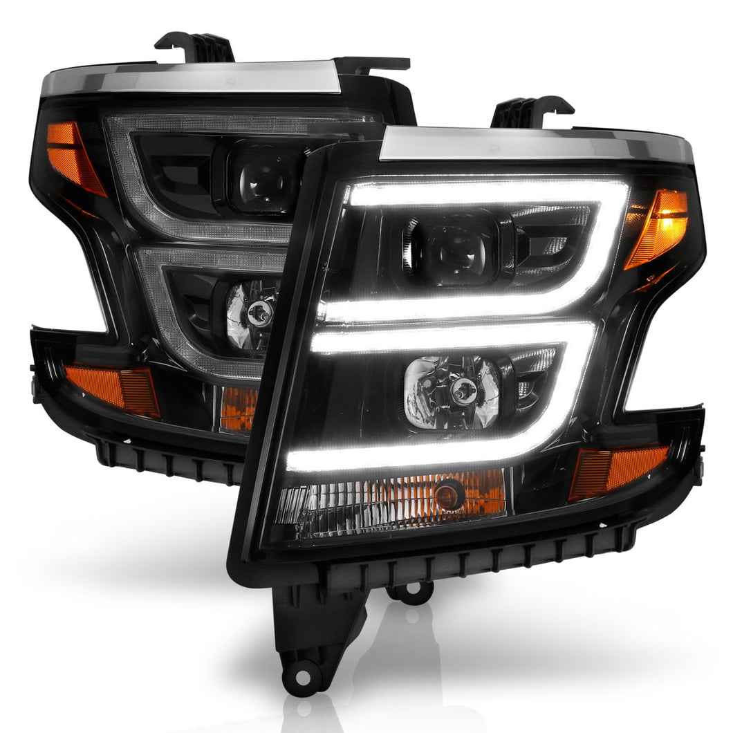 495.42 Anzo Projector Headlights Tahoe/Suburban (15-20) Plank Style Halo w/ DRL - Black or Chrome - Redline360