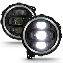 Load image into Gallery viewer, 765.00 Anzo LED Projector Headlights Jeep Wrangler JL (2018-2019) [7&quot; Round Black] 111466 - Redline360 Alternate Image