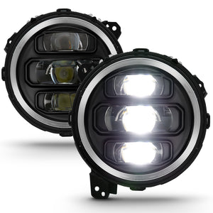 765.00 Anzo LED Projector Headlights Jeep Wrangler JL (2018-2019) [7" Round Black] 111466 - Redline360