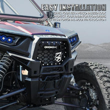 Load image into Gallery viewer, Xprite Black Steel Mesh Grille Polaris RZR/900/S/1000 XP (2014-2018) w/ 8" LED Lightbar / w/ Flag - W/ Lightbar Alternate Image