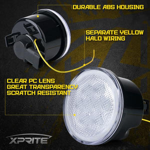 41.99 Xprite LED Amber Turn Signal Light Jeep Wrangler JK (2007-2018) with Halo DRL - Clear / Smoke - Redline360