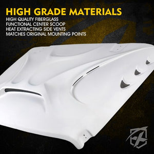 629.99 Xprite Beast Series Fiberglass Hood Jeep Wrangler JL (18-20) Gladiator (2020) [Unpainted w/ Open Air Scoop & Vents] ZS-0103 - Redline360