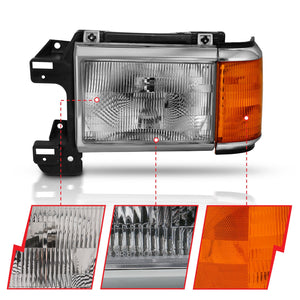 245.60 Anzo Crystal Headlights Ford Bronco (87-91) [Black Housing w/ Chrome Trim] 111449 - Redline360