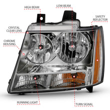 Load image into Gallery viewer, Anzo Crystal Headlights Chevy Tahoe (2007-2014) Chrome w/ Amber - 111475 - Default Title Alternate Image