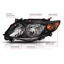 Load image into Gallery viewer, 176.00 Anzo Crystal Headlights Toyota Corolla (09-10) [Black Housing w/ Amber] 121541 - Redline360 Alternate Image