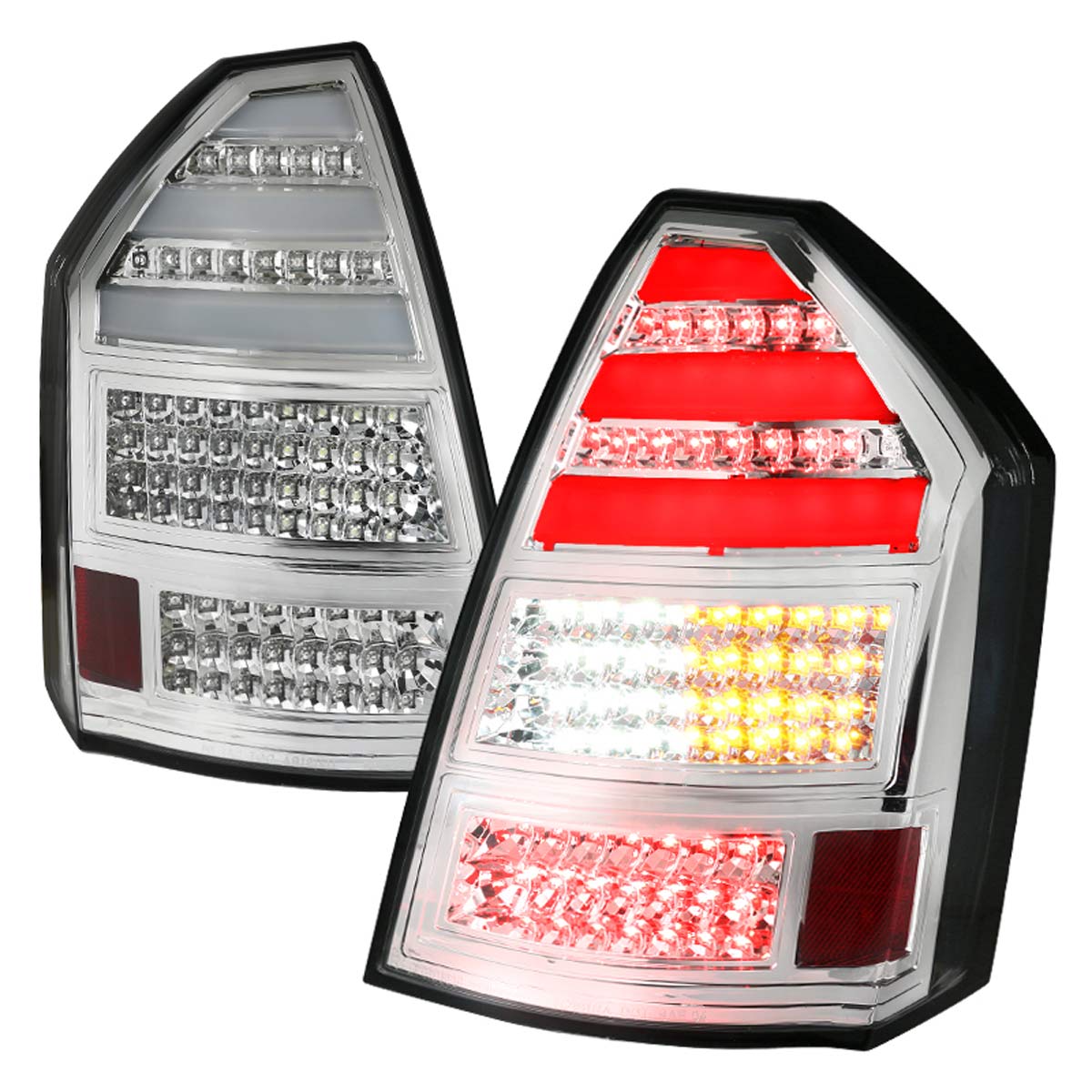 SpecD LED Tail Lights Chrysler 300C (20052007) Black / Clear / Red