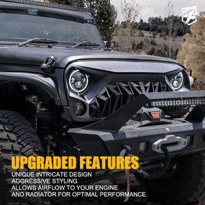 99.99 Xprite Grill Jeep Wrangler JK (2007-2018) Venom Series w/ Teeth / Fangs - Redline360