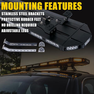 584.99 Xprite LED Strobe Light Bar Black Hawk Series 48" Professional Roof Top (Amber) SL-B419-48IN-G1-Y - Redline360