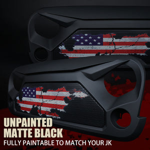 116.99 Xprite Gladiator Grill Jeep Wrangler JK (2007-2018) w/ Distressed US Flag - Redline360