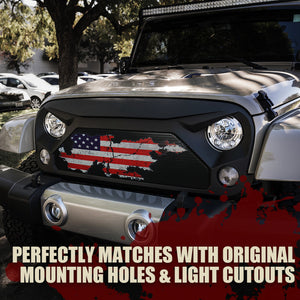 116.99 Xprite Gladiator Grill Jeep Wrangler JK (2007-2018) w/ Distressed US Flag - Redline360