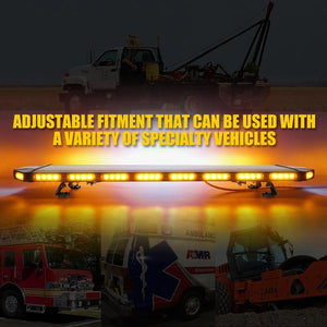 584.99 Xprite LED Strobe Light Bar Black Hawk Series 48" Professional Roof Top (Amber) SL-B419-48IN-G1-Y - Redline360