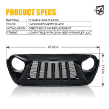 Load image into Gallery viewer, Xprite Replacement Grille Jeep Wrangler JL/JT (2018-2022) Black Widow Series - Default Title Alternate Image