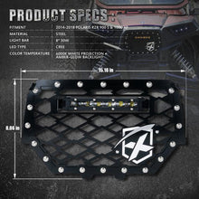 Load image into Gallery viewer, Xprite Black Steel Mesh Grille Polaris RZR/900/S/1000 XP (2014-2018) w/ 8" LED Lightbar / w/ Flag - W/ Lightbar Alternate Image