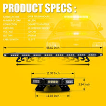 Load image into Gallery viewer, 584.99 Xprite LED Strobe Light Bar Black Hawk Series 48&quot; Professional Roof Top (Amber) SL-B419-48IN-G1-Y - Redline360 Alternate Image