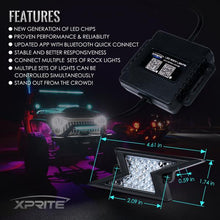 Load image into Gallery viewer, Xprite Z-Force Lightning LED RGB Bluetooth Rock Lights - 4pcs / 6pcs / 8pcs - 4pcs Alternate Image