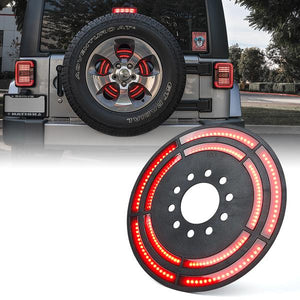 53.99 Xprite Spare Tire LED Brake Light Jeep Wrangler JK (2007-2018) JL (2018-2020) X-Pro 14" Cyclone Series Dual - TL-UNI-WHEEL-G1 - Redline360