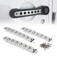 Load image into Gallery viewer, Xprite Door Handle Trim Inserts Jeep Wrangler JK (2007-2018) Brushed Aluminum - Black/Blue/Flag/Red/Silver - Silver 3pcs Alternate Image